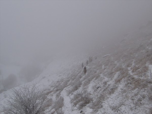 Зимний туман в горах